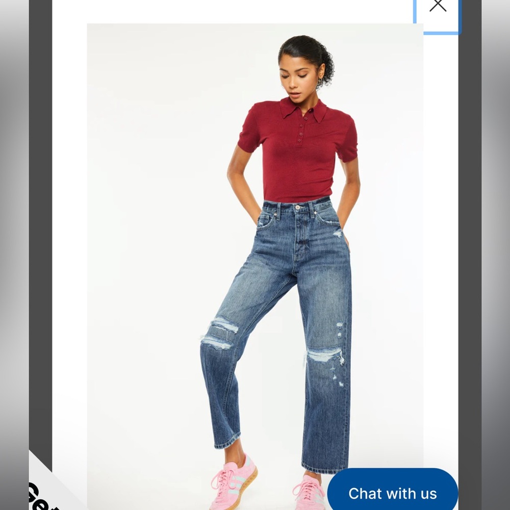 KanCan kiara ulta high rise 90’s Boyfriend Jeans with Distressed details